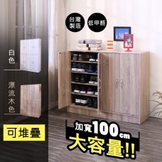 BuyJM 台灣製低甲醛(寬100x高155公分)可堆疊附門鞋櫃/置物櫃/玄關櫃SC036
